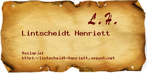 Lintscheidt Henriett névjegykártya